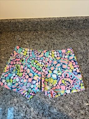 Lilly Pulitzer Neon Paisley Print Shorts in Pink, Blue, Green